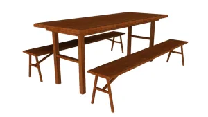 实木长桌长条凳SU模型 SU模型免费下载 - 草图大师实木长桌长条凳SU模型模型