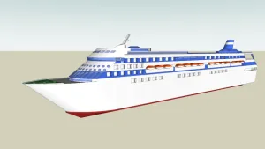 中型观光游轮SU模型 SU模型下载