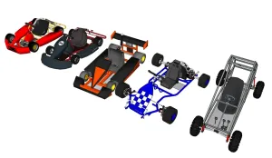 多款式卡丁车组合SU模型 SU模型下载