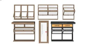 复古上翻窗折叠窗户SU模型 SU模型下载