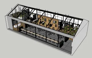 工业风茶餐厅SU模型 SU模型下载