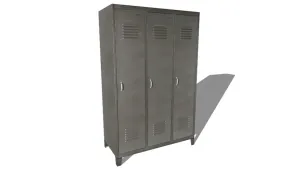 三门通风铁皮柜SU模型 SU模型下载