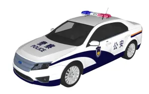 公安警车SU模型 SU模型下载