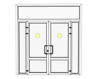 食堂双开玻璃门SU模型 SU模型下载