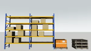 SU 工厂货架仓库货架SU模型 SU模型免费下载