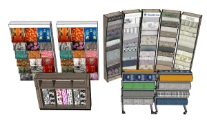 SU 布艺样品展示架SU模型 SU模型免费下载