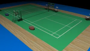 正规比赛羽毛球场SU模型 SU模型下载