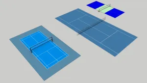 标准羽毛球场的SU模型 SU模型下载