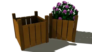 园艺花槽花箱组合造景SU模型 - SU模型免费下载_sketchup模型