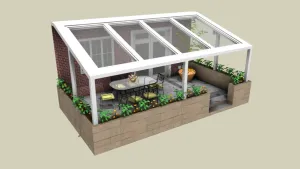 玻璃顶庭院休闲露台模型 - SU模型免费下载_sketchup模型