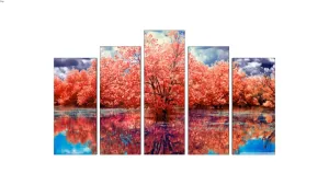 五联幅风景挂画图画SU模型 SU模型下载