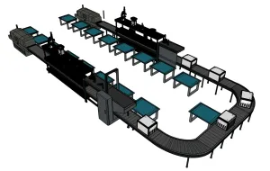 U形车间输送线SU模型 - SU模型免费下载_sketchup模型