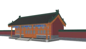 青砖琉璃瓦宫廷古建筑SU模型 SU模型下载