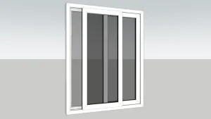 两扇PVC推拉玻璃窗SU模型