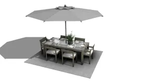 遮阳伞休闲户外桌椅SU模型 SU模型下载