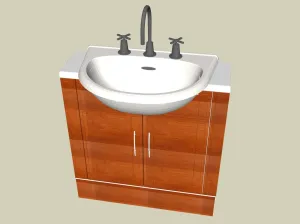 美式洗手台浴室柜SU模型