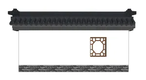 中式徽派墙SU模型 SU模型下载