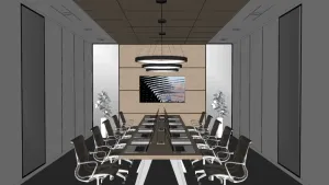 现代简约商务会议室SU模型 SU模型下载