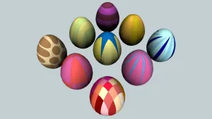 多彩装饰彩蛋组合SU模型 SU模型下载