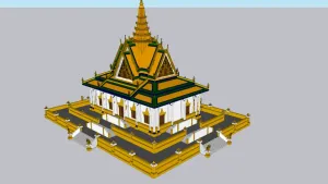 柬埔寨寺庙宫殿SU模型 - SU模型免费下载_sketchup模型