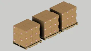 卡板托盘货物堆叠组合SU模型 SU模型下载