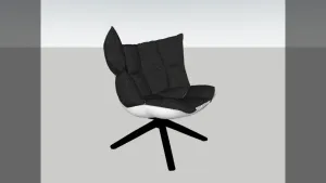 格纹布艺旋转沙发椅子SU模型 - SU模型免费下载_sketchup模型