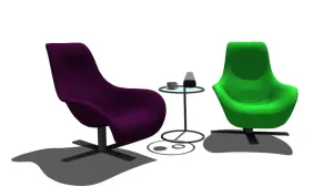 彩色休闲沙发椅子和边几SU模型 - SU模型免费下载_sketchup模型