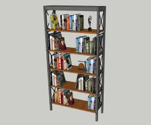 工业风五层书架SU模型 - SU模型免费下载_sketchup模型