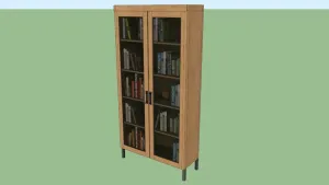 木质玻璃门小书柜SU模型 - SU模型免费下载_sketchup模型