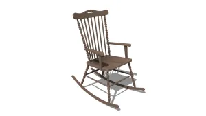 复古实木摇摇椅SU模型