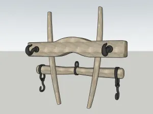复古牧牛木轭装饰SU模型