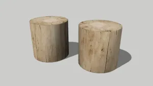 树桩坐凳木墩子木凳SU模型