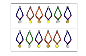 多色织带荣誉奖牌SU模型