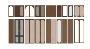 藤编中古风柜门su模型 SU模型下载