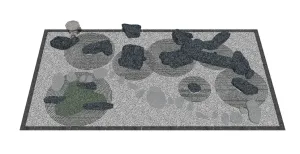 地震波形涟漪纹枯山水景观SU模型 SU模型下载