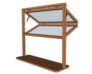 带液压杆的上下窗SU模型