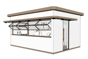 现代文创售卖亭书屋SU模型 SU模型下载