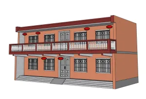 两层中式农村自建房SU模型 SU模型下载