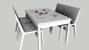 四人餐桌椅家具SU模型