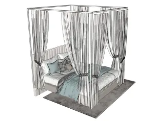 床幔床铺床蓬SU模型