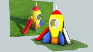 火箭造型儿童滑梯SU模型