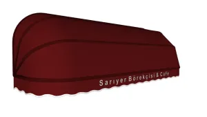 酒红弧形店铺遮阳篷SU模型 SU模型下载