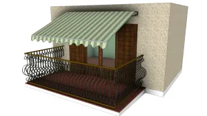 欧式阳台雨篷SU模型