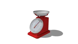 红色复古盘秤天平SU模型 SU模型下载