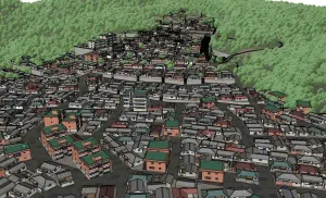 日韩乡镇村庄自建房场景SU模型 SU模型下载