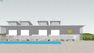 极简风会展中心博物馆SU模型 SU模型下载