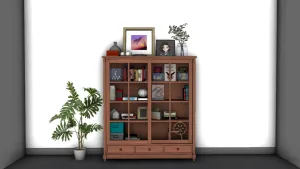 欧式家具书柜置物柜SU模型 SU模型下载