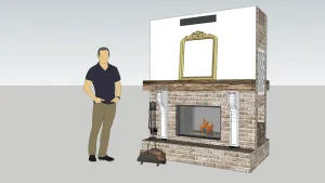 美式复古壁炉SU模型 SU模型下载