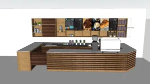 商业咖啡台操作吧台SU模型 SU模型下载