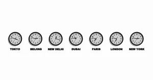 世界时区酒店前台时钟SU模型 SU模型下载